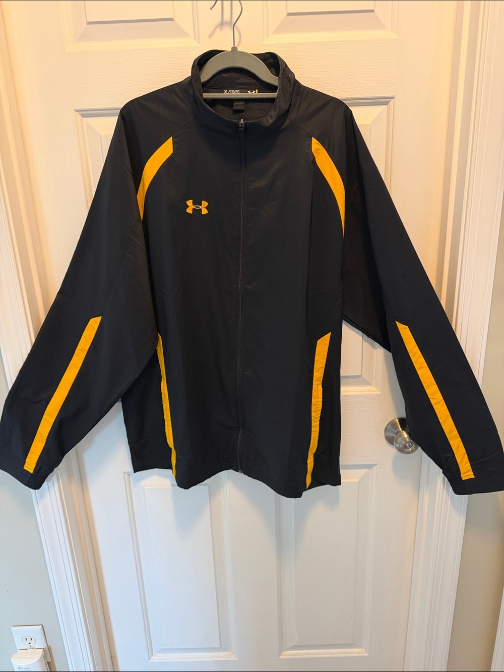 Under Armour Black Jacket with Gold Accents - Men's Windbreaker